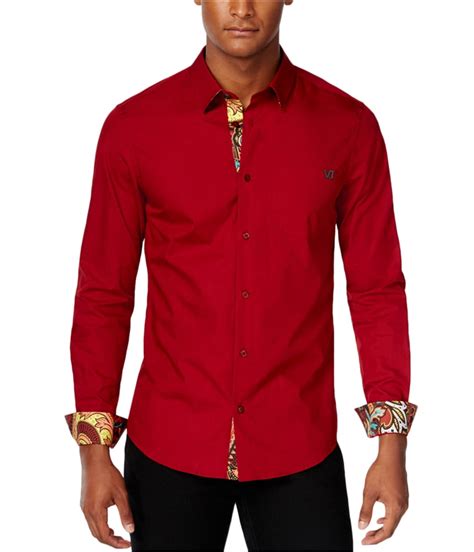 men's versace button up|Versace long sleeve shirt.